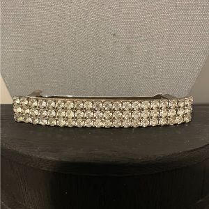 Charles J Wahba vintage rhinestone barrette night tight clasp over 3” x 1/2” WOW